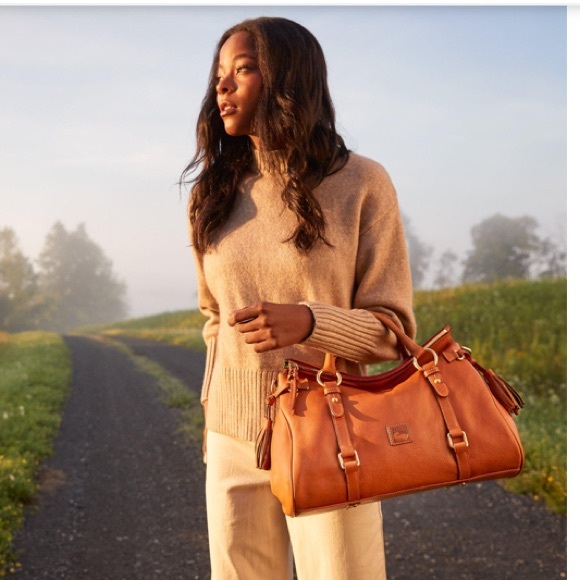 Dooney & Bourke Italy Florentine Leather Vaccetta satchel red bag - Picture 5 of 16